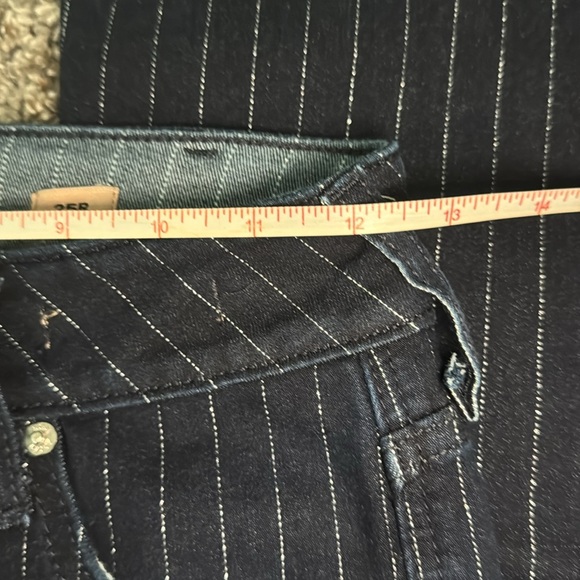 Ariat dark wash silver pinstripe perfect rise flare jeans 25R - Picture 10 of 13